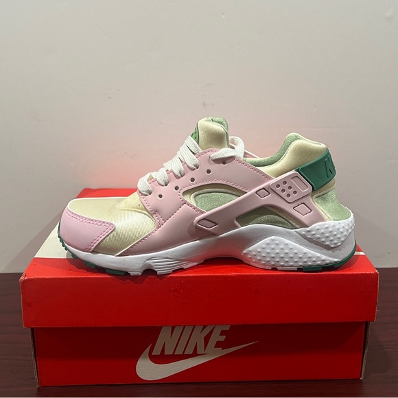 Nike, Girls, Huarache Run SE, DQ0517 600, Pink, Green & White - Picture 5 of 13